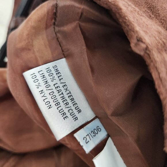 100% Suede Leather Maxi Skirt Size 11/12 W31 Midi Brown Southwest Western Button - Picture 14 of 16